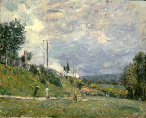 Le talus de chemin de fer à Sèvres, 1879, Alfred Sisley
