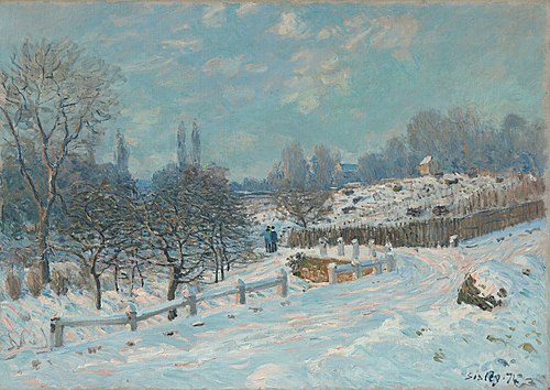 Route de Louveciennes effet de neige, 1874, Alfred Sisley