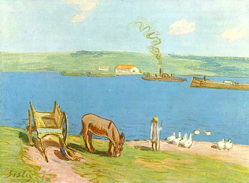 River bank, 1890, Alfred Sisley