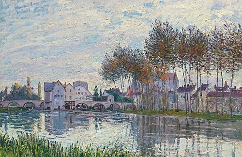 Moret au Coucher du Soleil, Octobre, 1888, Alfred Sisley