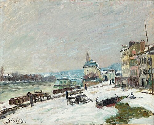 Hiver à Marly, effet de neige, , Alfred Sisley