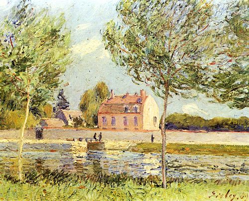 Maisons au bord du Loing, 1889, Alfred Sisley