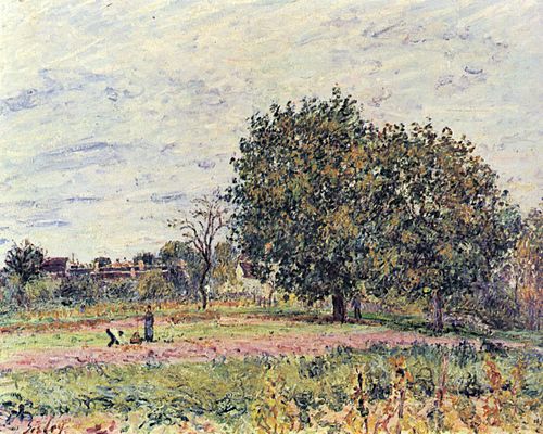 Nussbäume bei untergehender Sonne, Anfang Oktober, 1882, Alfred Sisley