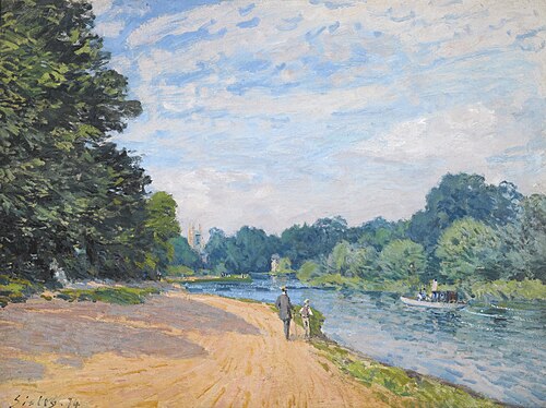 La Tamise avec Hampton Church, 1874, Alfred Sisley