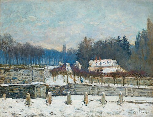 L'Abreuvoir de Marly-le- Roi, neige ou Jour d'hiver à Marly, 1875, Alfred Sisley