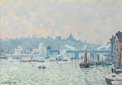 Charing Cross Bridge, 1874, Alfred Sisley