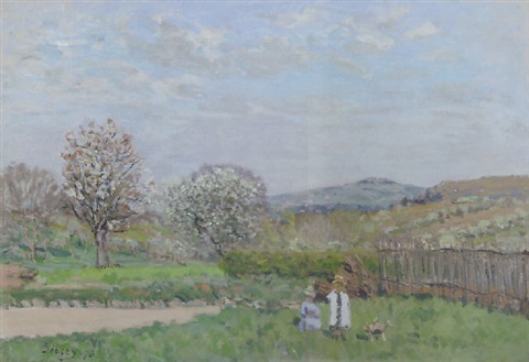 Enfants jouant dans la Prairie, 1873, Alfred Sisley