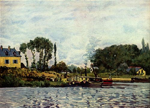 Bateaux à l'écluse de Bougival, 1873, Alfred Sisley