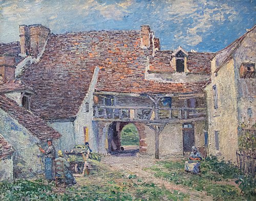 Cour de ferme à Saint-Mammès, 1884, Alfred Sisley