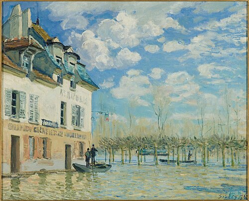 La Barque pendant l'inondation, Port-Marly, 1876, Alfred Sisley