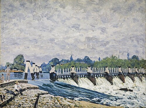 L'Écluse de Molesey près de Hampton Court, effet du matin, 1874, Alfred Sisley