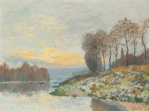 La Seine près de Bougival, matin d'hiver, 1874, Alfred Sisley