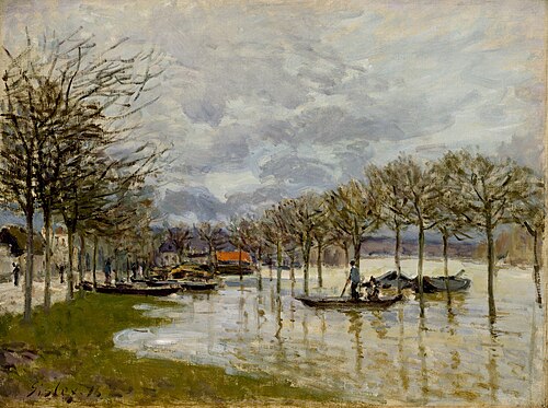 L'Inondation sur la route de Saint-Germain, 1876, Alfred Sisley
