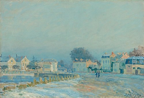 L'Abreuvoir à Marly-Le-Roi, gelée blanche, 1876, Alfred Sisley