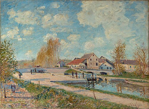 The Bourgogne Lock at Moret, Spring, 1882, Alfred Sisley