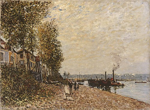 Tugboat on the Loing, Saint-Mammès, 1883, Alfred Sisley
