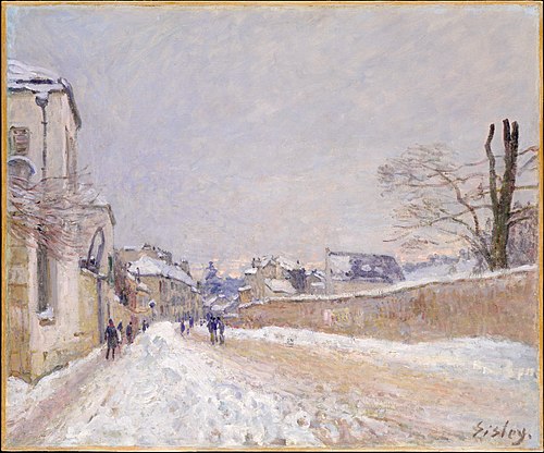 Rue Eugène Moussoir at Moret: Winter, 1891, Alfred Sisley