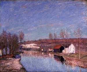 The Loing and the slopes of Saint-Nicaise - February afternoon, 1890, Alfred Sisley