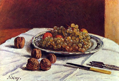 Grapes and Walnuts on a Table, 1876, Alfred Sisley