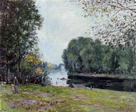 A Turn of the River Loing, Summer, 1896, Alfred Sisley