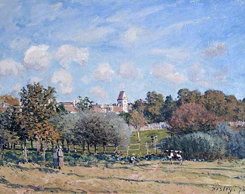 L'Église de Noisy-le-Roi, effet d'automne, 1874, Alfred Sisley
