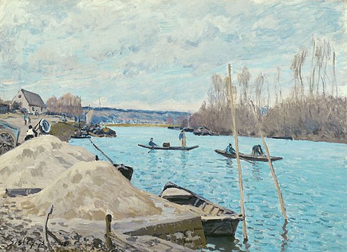 The Seine at Port-Marly, Piles of Sand, 1875, Alfred Sisley