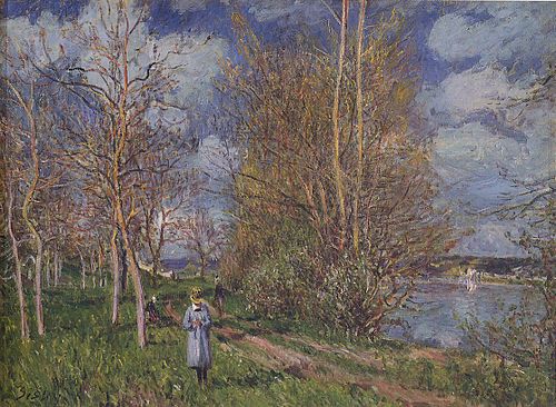 Small Meadows in Spring - By, 1880, Alfred Sisley
