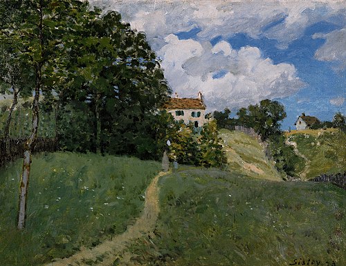 Paysage avec maisons, 1873, Alfred Sisley