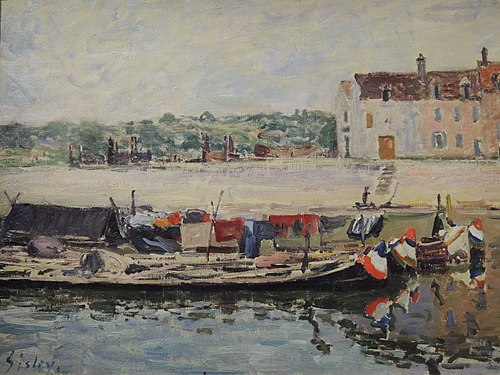 Barges at Saint Mammès, 1885, Alfred Sisley