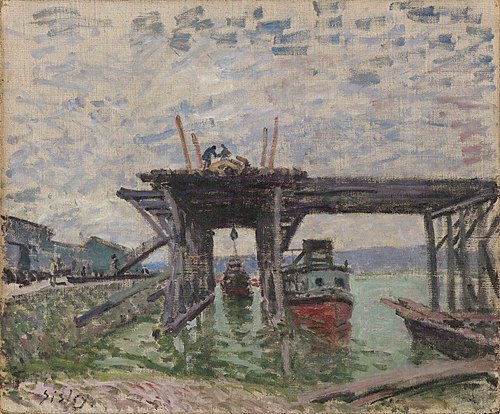 Le garage des bateaux-mouches, 1885, Alfred Sisley