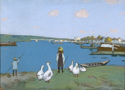 Gardeuse d’oies au bord du Loing, , Alfred Sisley