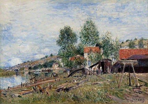 Boatyard at Saint-Mammès, 1886, Alfred Sisley