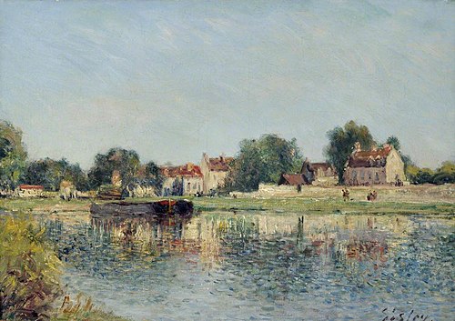 Le barrage à Saint-Mammes, France, , Alfred Sisley
