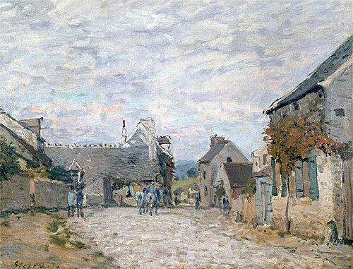 La petite place, la rue du village, 1874, Alfred Sisley