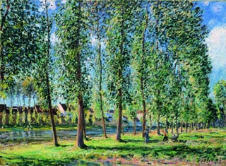 The Row of Poplar Trees in Moret, 1888, Alfred Sisley
