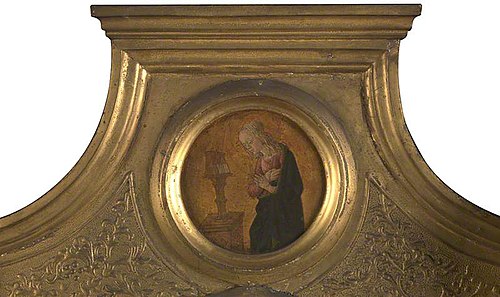 The Annunciate Virgin: Frame Roundel (right), 1450, Master of Pratovecchio