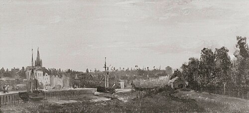 Dutch Boats at Low Tide - Antwerp, 1876, Samuel Colman