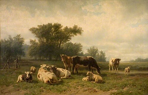 Cattle in a Meadow, , Hendrik Savrij