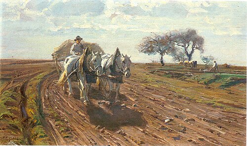 Homecoming from Hay making, 1895, Friedrich Eckenfelder