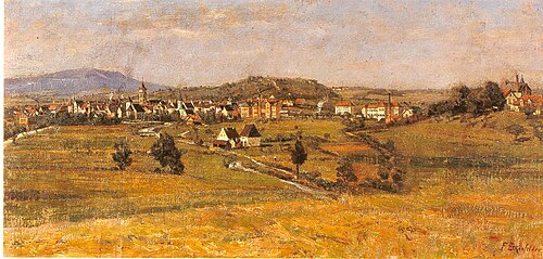 Balingen mit Bebelt, von Norden, 1922, Friedrich Eckenfelder