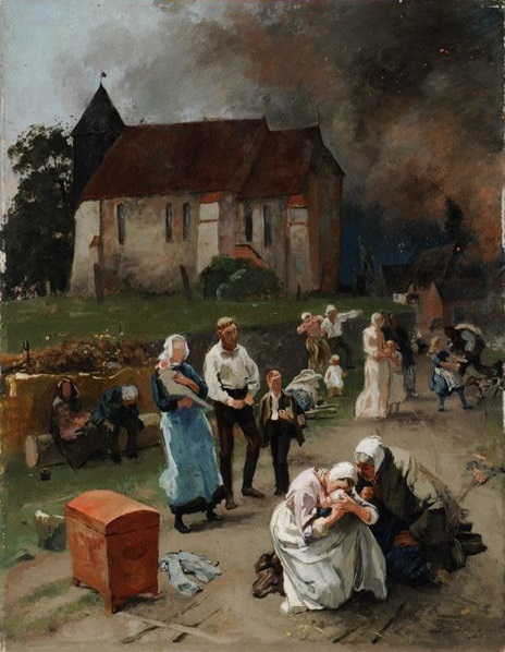 Fire in the Village, 1885, Christian Ludwig Bokelmann
