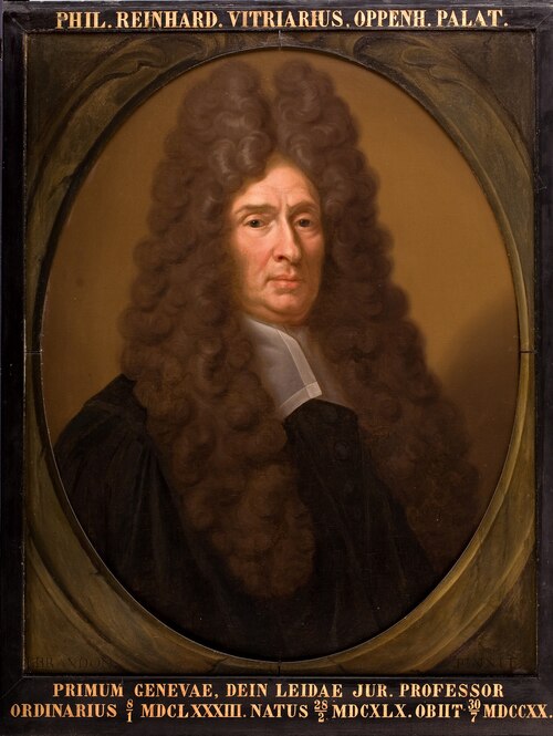 Portret van Philippus Reinhardus Vitriarius, hoogleraar Rechtsgeleerdheid te Leiden, 1601, Jan Hendrik Brandon