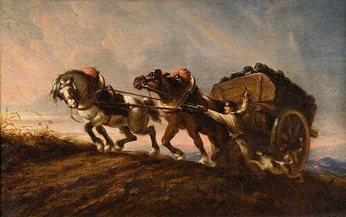 Horses Straining at a Load, 1864, Charles Verlat
