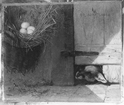 Het bedreigde nest, 1862, Charles Verlat