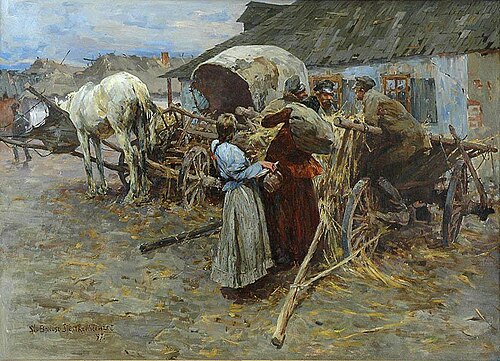 In front of the cottage, 1897, Stanisław Bohusz-Siestrzeńcewicz