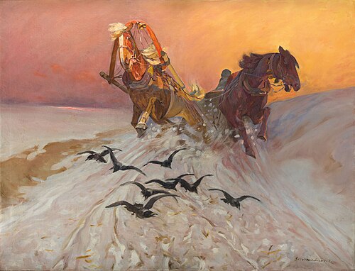 Crows before the sleigh, 1900, Stanisław Bohusz-Siestrzeńcewicz