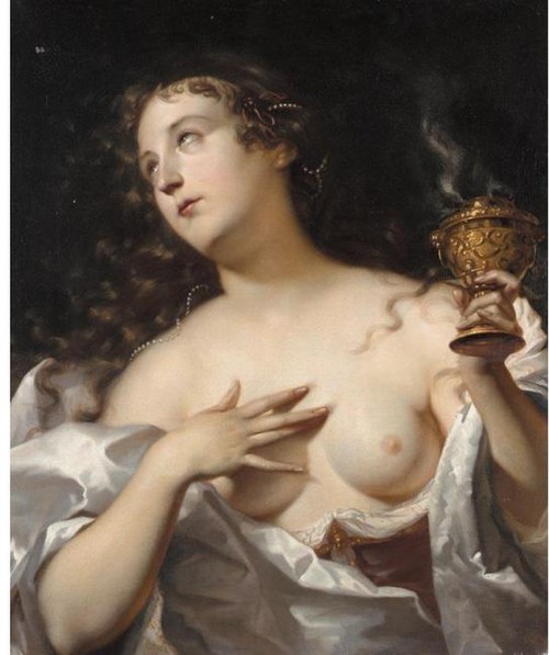 Vestal virgin with burning incense, 1660, Willem Doudijns