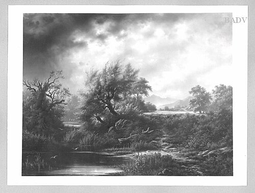 landscape with rising storm, 1877, Albert Rieger