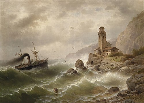 Steamship offshore, 1905, Albert Rieger