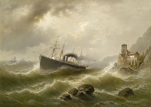 Lhootse Station an der Nordsee, 1905, Albert Rieger